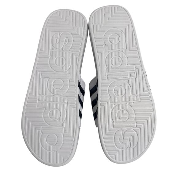 NWB Adidas Adissage Mens White and Black Slide Sandal Size 16 - Picture 2 of 6